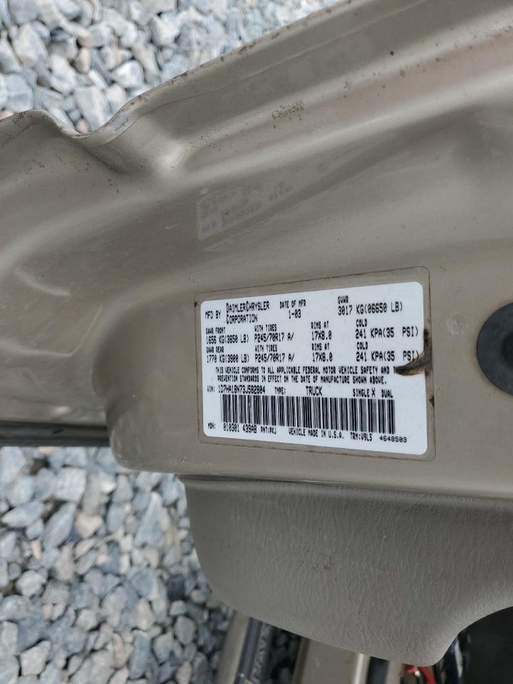 2003 Dodge Ram 1500 St VIN: 1D7HA18N73J582804 Lot: 67417885