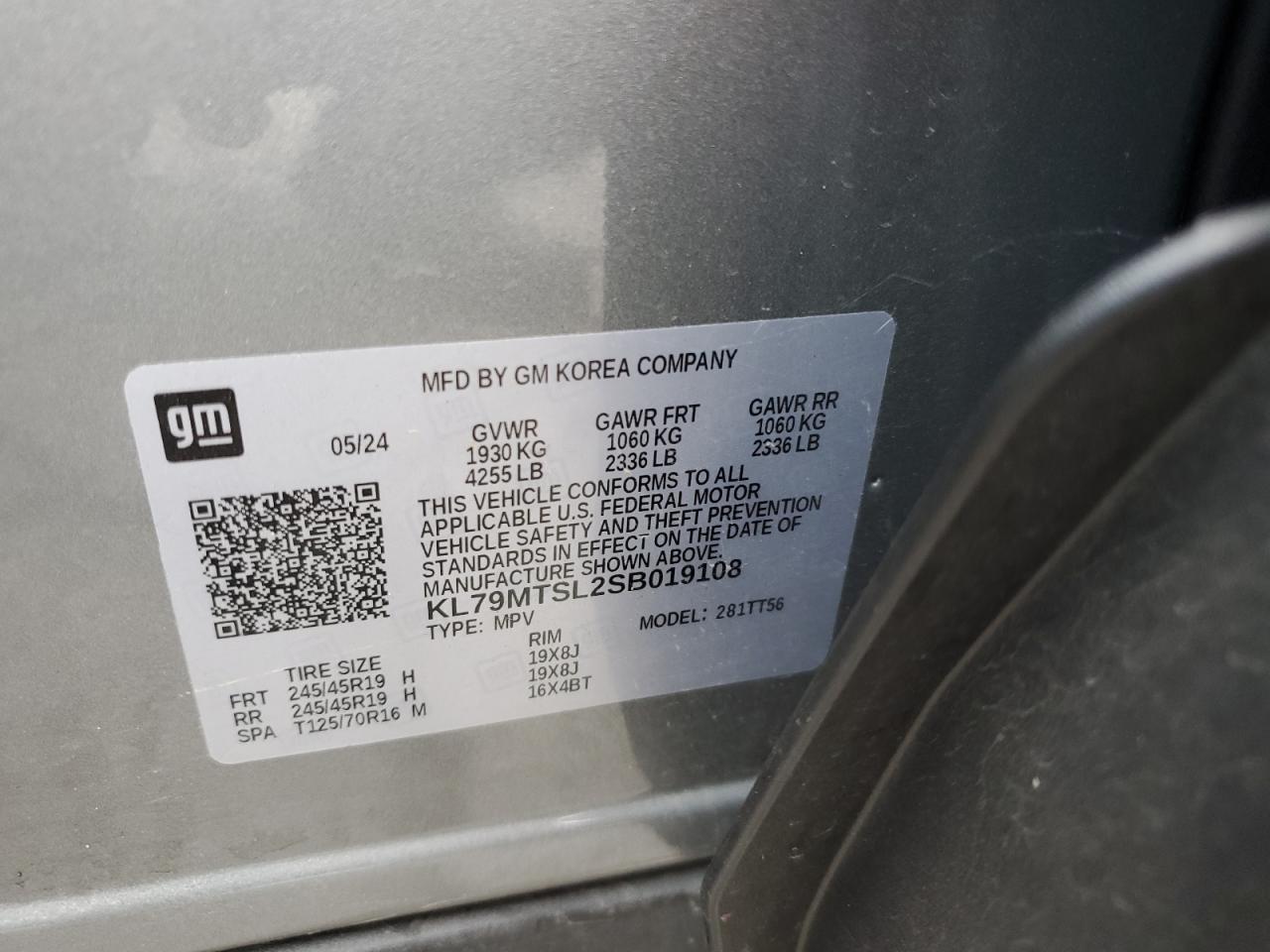 2025 Chevrolet Trailblazer Rs VIN: KL79MTSL2SB019108 Lot: 71181115