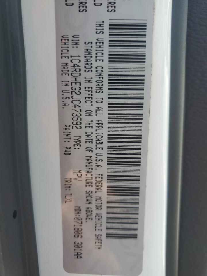 2018 Dodge Durango Citadel VIN: 1C4RDHEG2JC473592 Lot: 71086595