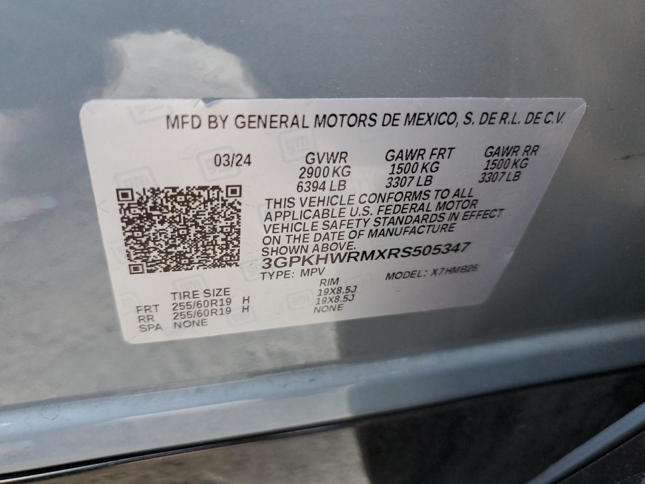 2024 Honda Prologue Tour VIN: 3GPKHWRMXRS505347 Lot: 67629435