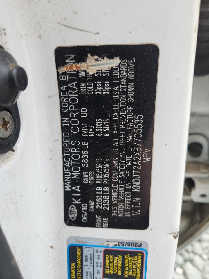 2011 Kia Soul + VIN: KNDJT2A2XB7705535 Lot: 69727515