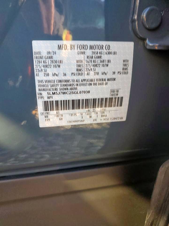 2025 Lincoln Aviator Reserve VIN: 5LM5J7WC2SGL0703X Lot: 68137325