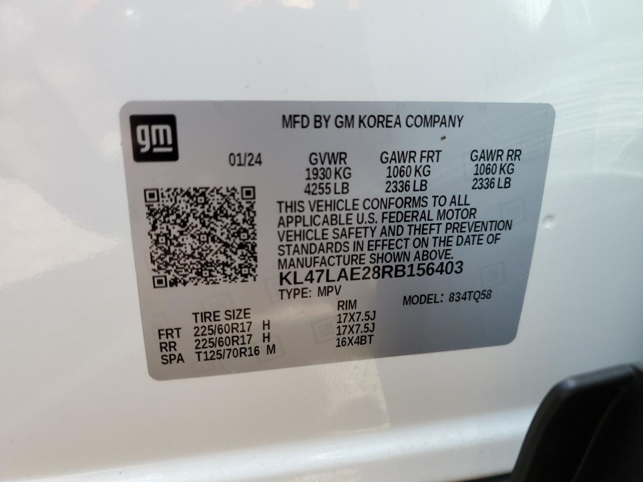 2024 Buick Envista Preferred VIN: KL47LAE28RB156403 Lot: 69511145