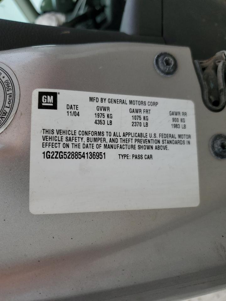 2005 Pontiac G6 VIN: 1G2ZG528854136951 Lot: 67816375
