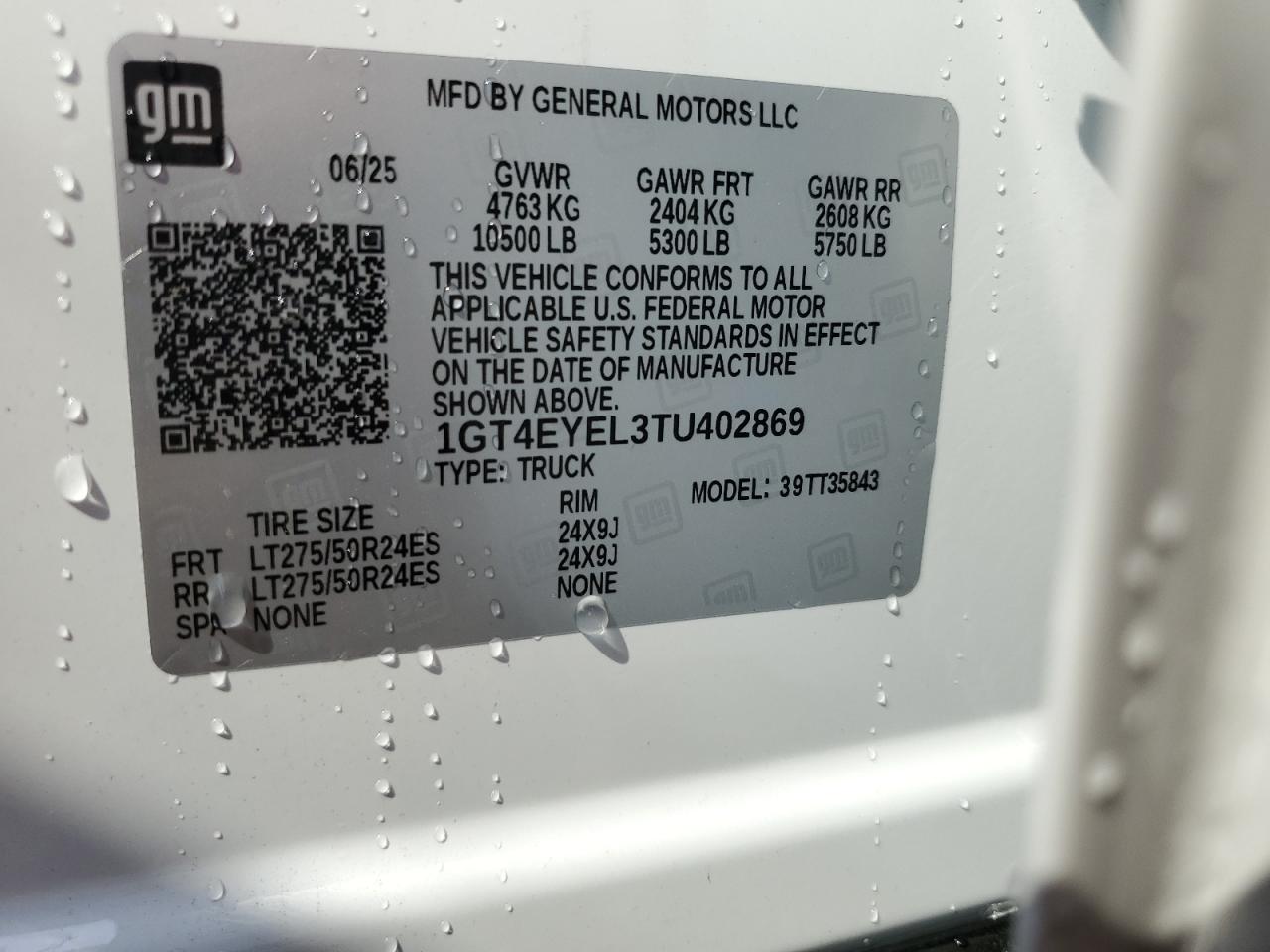 2026 GMC Sierra Denali VIN: 1GT4EYEL3TU402869 Lot: 66866605