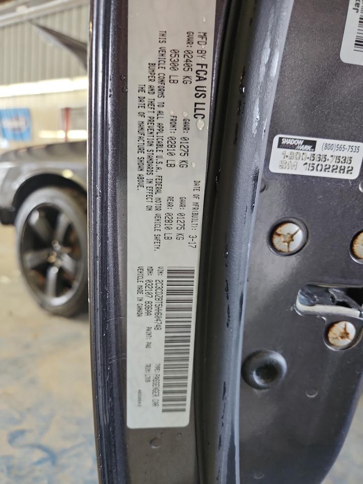 2017 Dodge Challenger R/T VIN: 2C3CDZBT5HH604748 Lot: 67543195