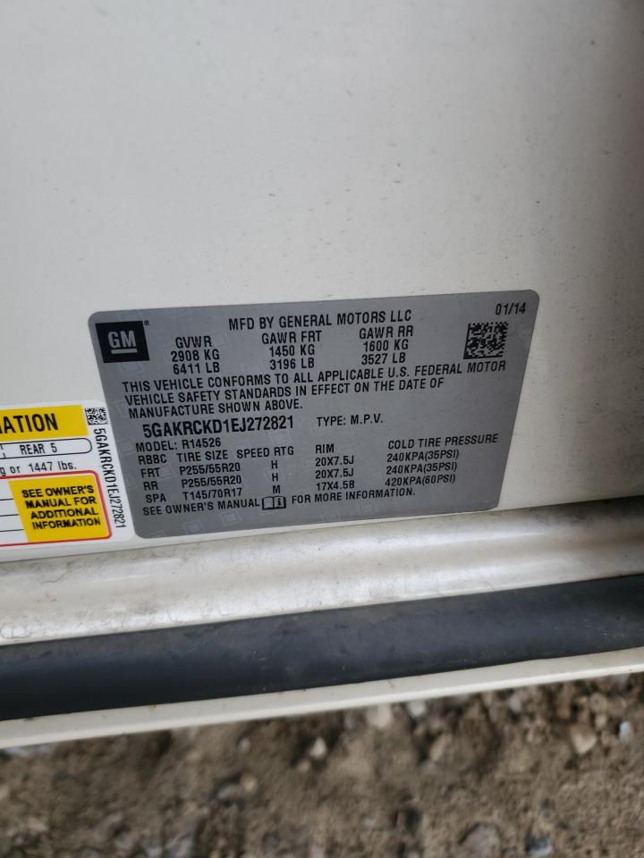 2014 Buick Enclave VIN: 5GAKRCKD1EJ272821 Lot: 70288175