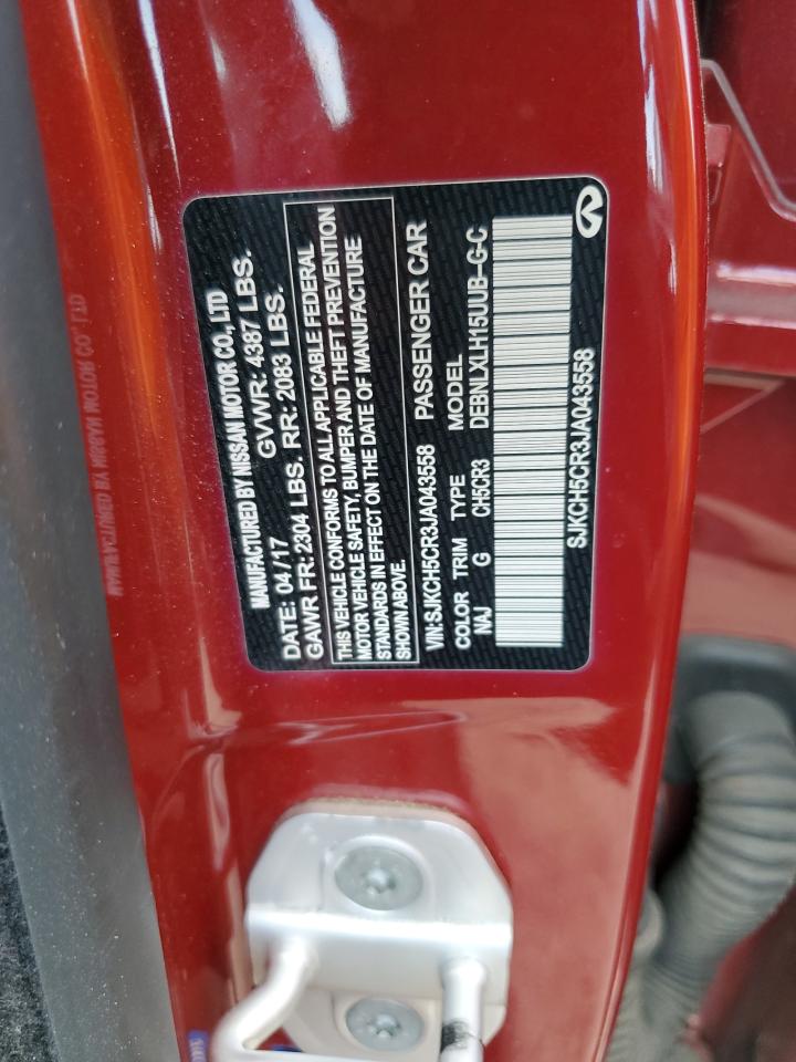 2018 Infiniti Qx30 Base VIN: SJKCH5CR3JA043558 Lot: 67932815