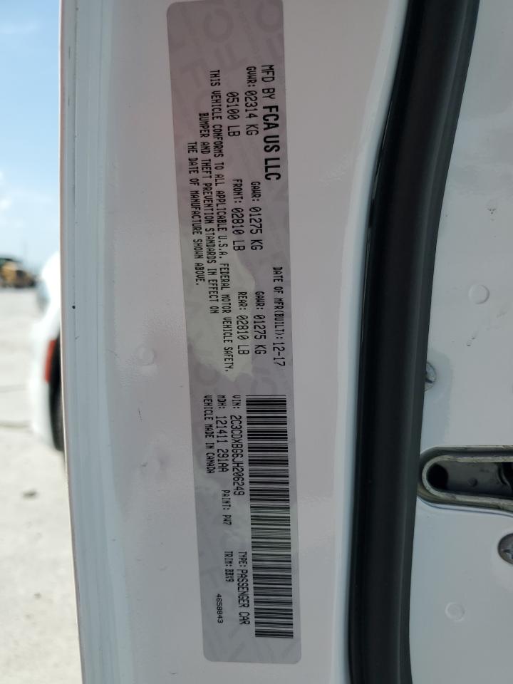 2018 Dodge Charger Sxt VIN: 2C3CDXBG6JH206249 Lot: 69215705