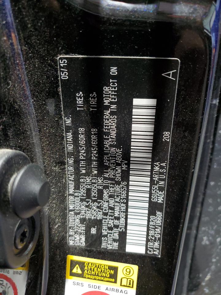 2015 Toyota Highlander Le VIN: 5TDBKRFH0FS166576 Lot: 69261185