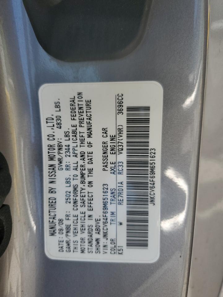 2009 Infiniti G37 VIN: JNKCV64F69M651623 Lot: 69142065