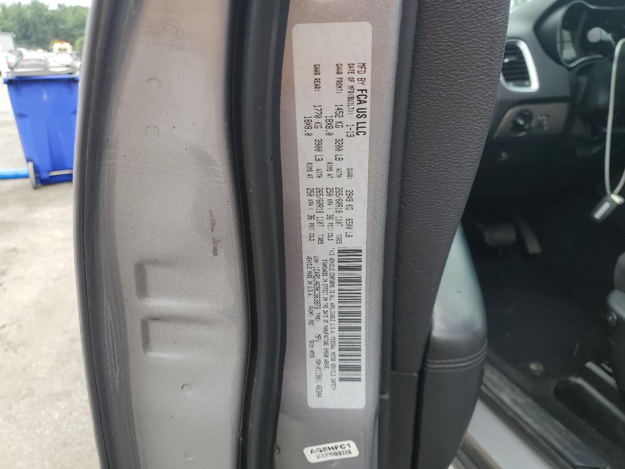 2019 Dodge Durango Sxt VIN: 1C4RDJAG9KC663873 Lot: 69030965