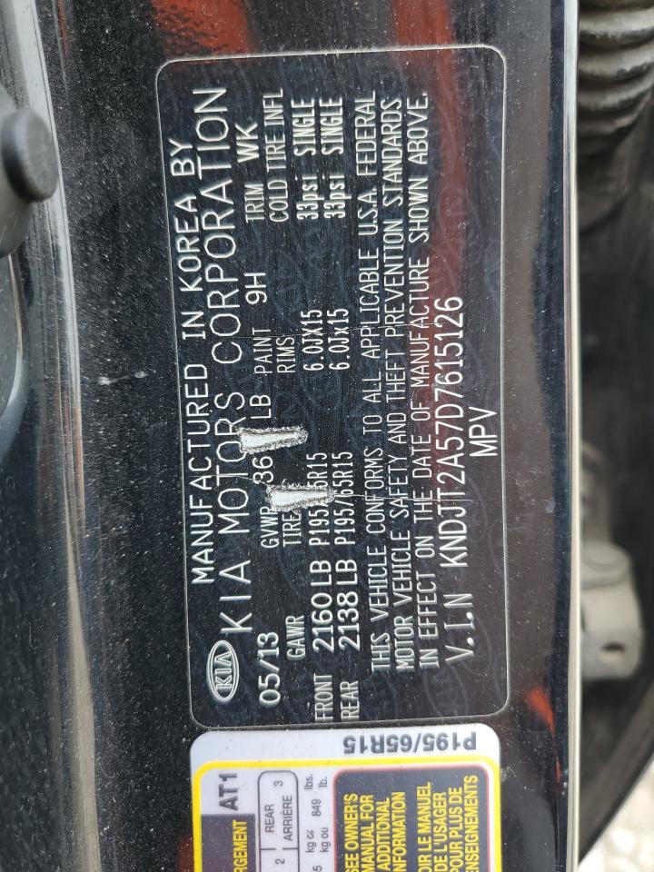 2013 Kia Soul VIN: KNDJT2A57D7615126 Lot: 66265945