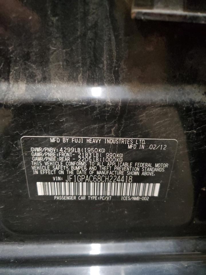 2012 Subaru Impreza Premium VIN: JF1GPAC68CH224418 Lot: 69602195
