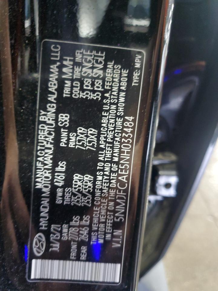 2022 Hyundai Tucson Sel VIN: 5NMJFCAE5NH033484 Lot: 70135965