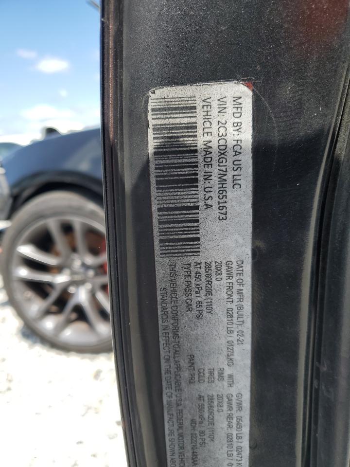 2021 Dodge Charger Scat Pack VIN: 2C3CDXGJ3MH620341 Lot: 69733855
