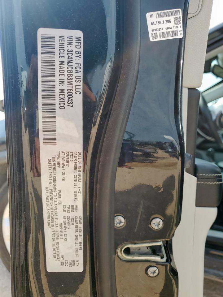 2021 Jeep Compass Latitude VIN: 3C4NJCBB8MT600437 Lot: 67866625