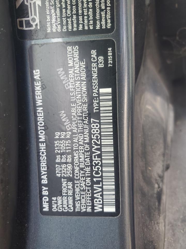 2015 BMW X1 xDrive28I VIN: WBAVL1C53FVY25887 Lot: 70846475