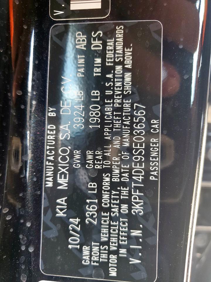 2025 Kia K4 Lx VIN: 3KPFT4DE9SE036567 Lot: 69668885