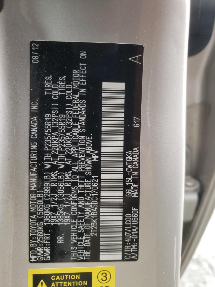 2013 Lexus Rx 350 Base VIN: 2T2BK1BA5DC170621 Lot: 66927615