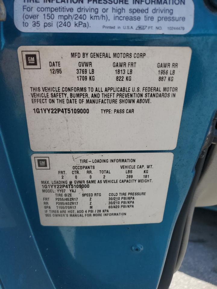 1996 Chevrolet Corvette VIN: 1G1YY22P4T5109000 Lot: 69701675