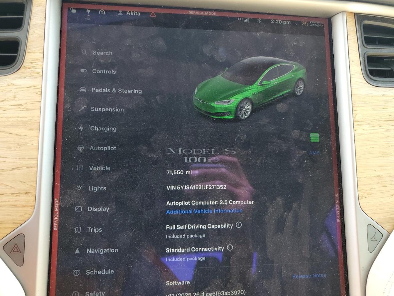 2018 Tesla Model S VIN: 5YJSA1E21JF271352 Lot: 68950675