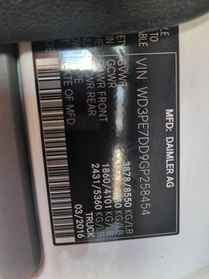 2016 Mercedes Benz Sprinter 2 - Trucks VIN: WD3PE7DD9GP258454 Lot: 66236155