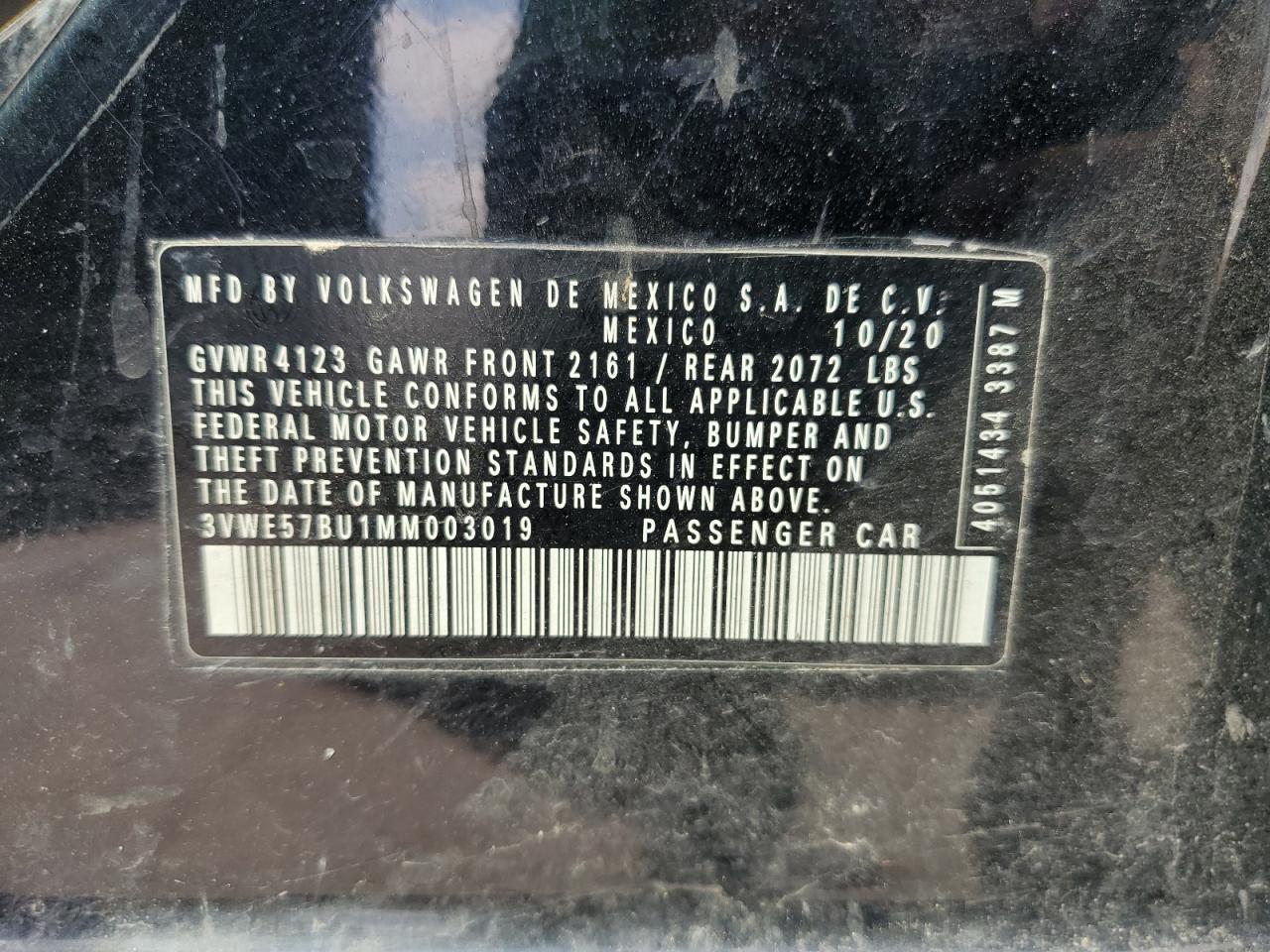 2021 Volkswagen Jetta Sel VIN: 3VWE57BU1MM003019 Lot: 67889865