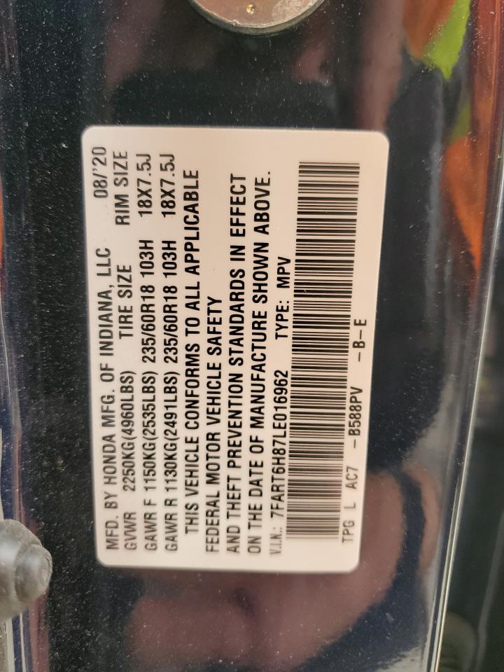 2020 Honda Cr-V Exl VIN: 7FART6H87LE016962 Lot: 70108145