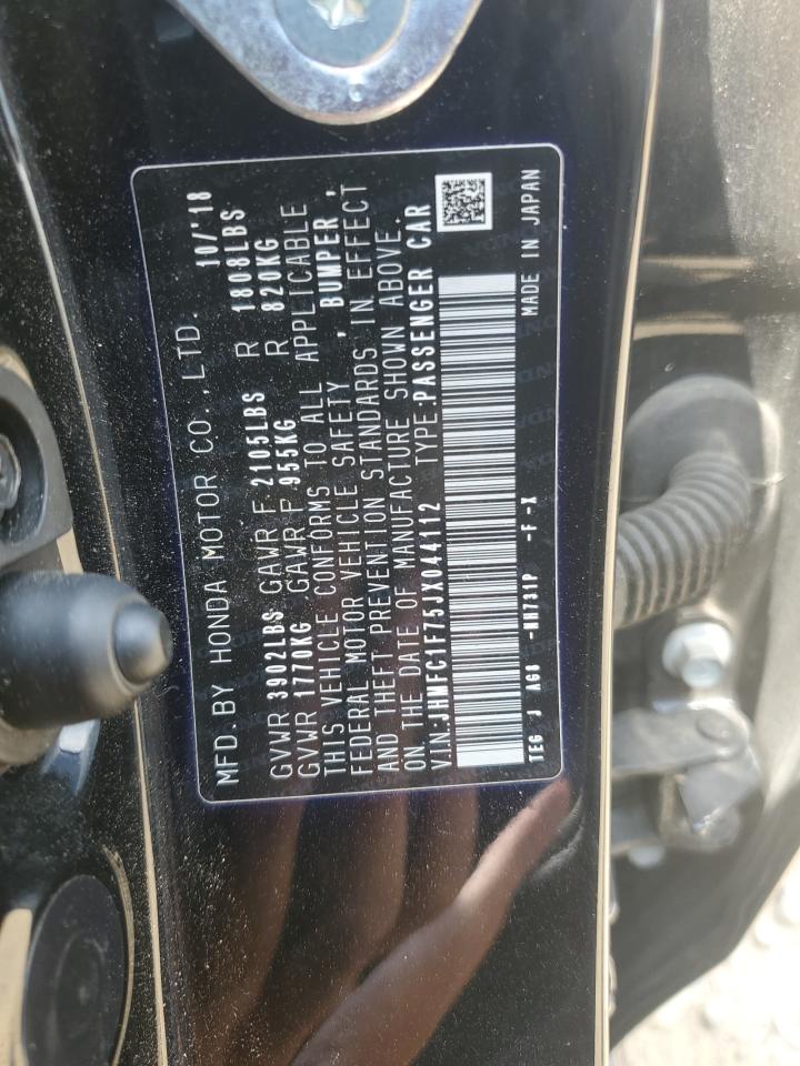 2018 Honda Civic Exl VIN: JHMFC1F75JX044112 Lot: 69196215