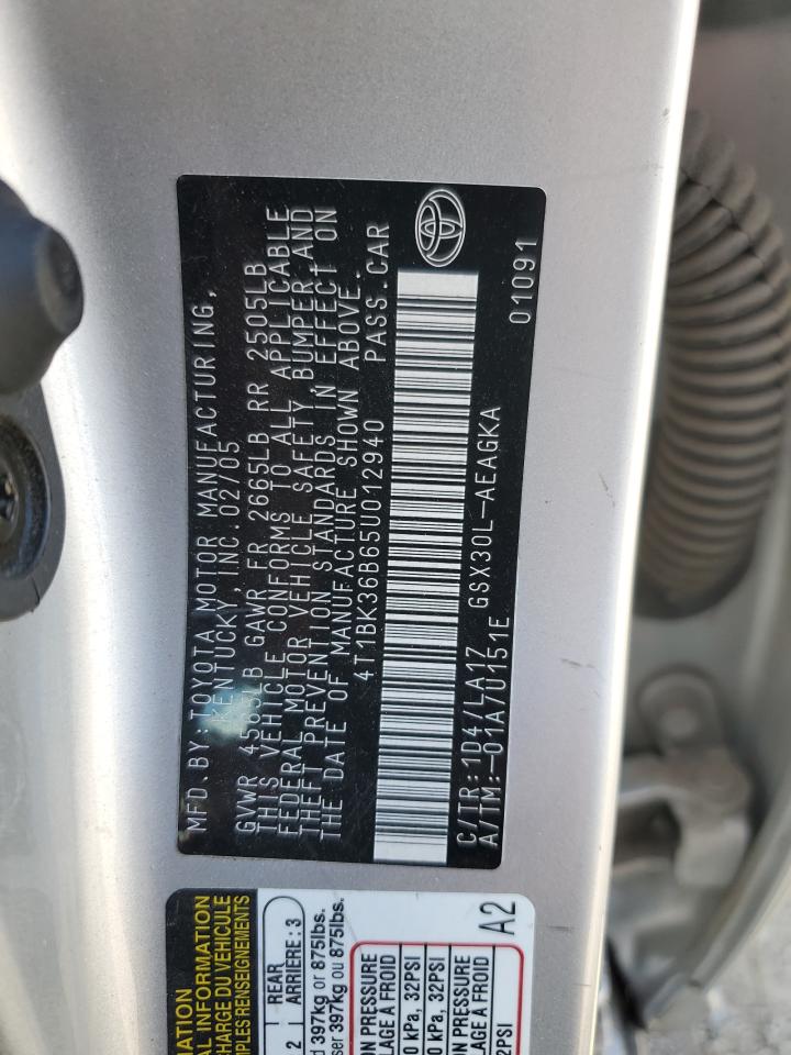 2005 Toyota Avalon Xl VIN: 4T1BK36B65U012940 Lot: 69226035