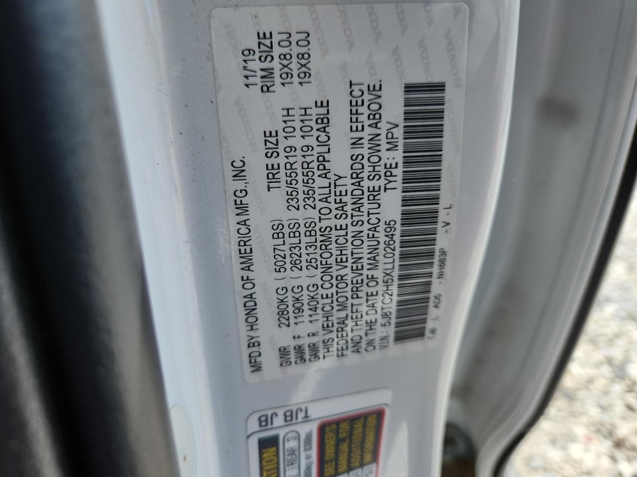 2020 Acura Rdx Technology VIN: 5J8TC2H5XLL026495 Lot: 69023405