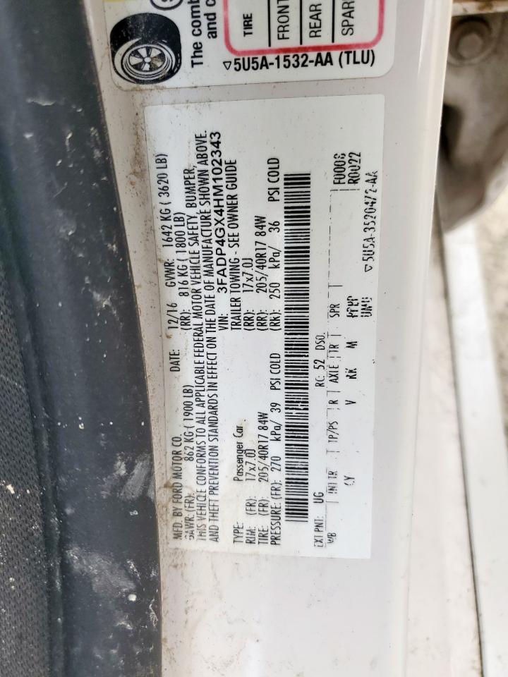 2017 Ford Fiesta St VIN: 3FADP4GX4HM102343 Lot: 68319205