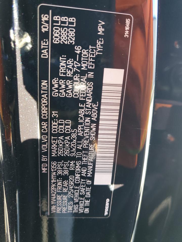 2017 Volvo Xc90 T6 VIN: YV4A22PK1H1141356 Lot: 66734525