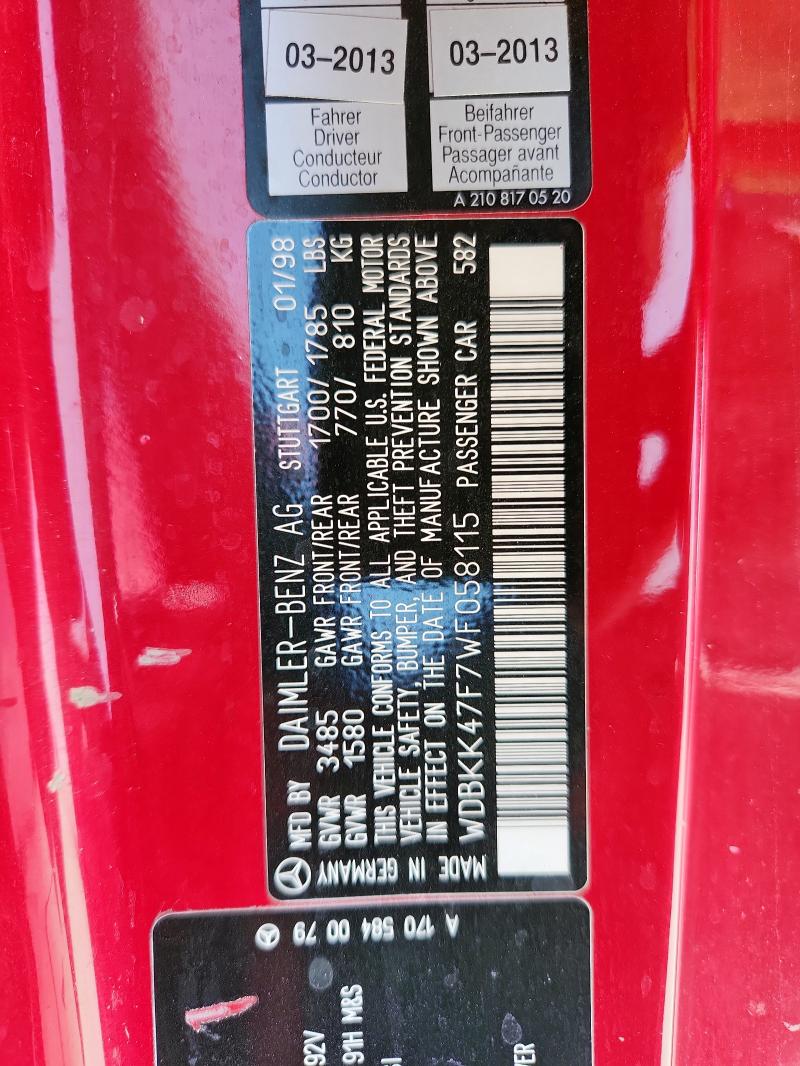 1998 MERCEDES-BENZ SLK 230 KOMPRESSOR  