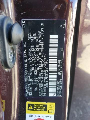 2012 TOYOTA HIGHLANDER BASE  