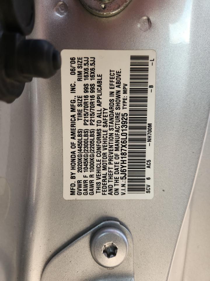2006 Honda Element Ex VIN: 5J6YH187X6L013925 Lot: 70270185