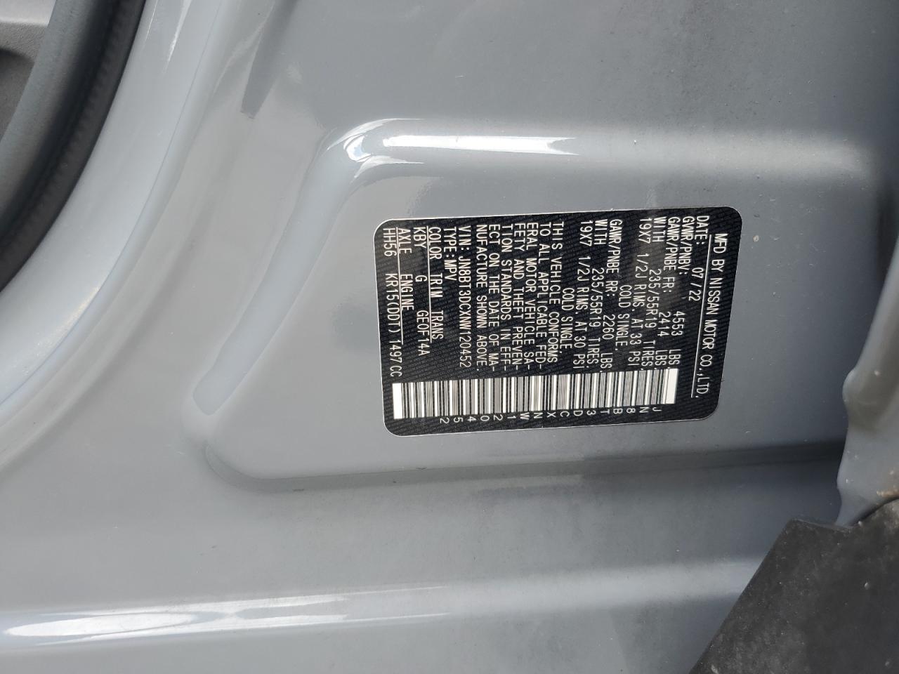 2022 Nissan Rogue Platinum VIN: JN8BT3DCXNW120452 Lot: 69473395