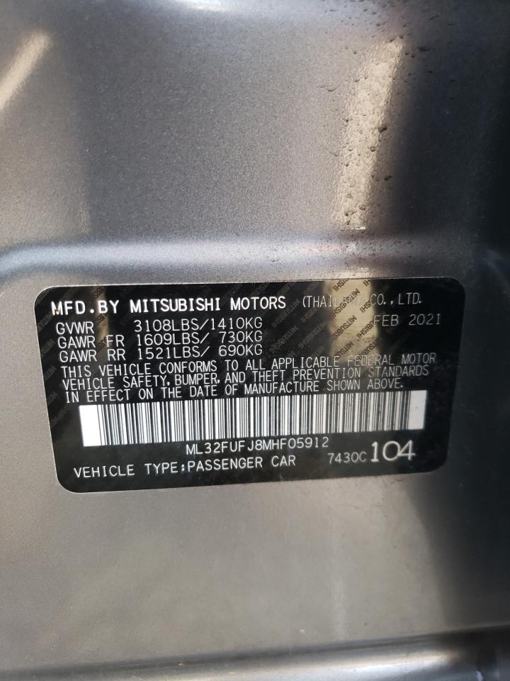 2021 Mitsubishi Mirage G4 Es VIN: ML32FUFJ8MHF05912 Lot: 70537665