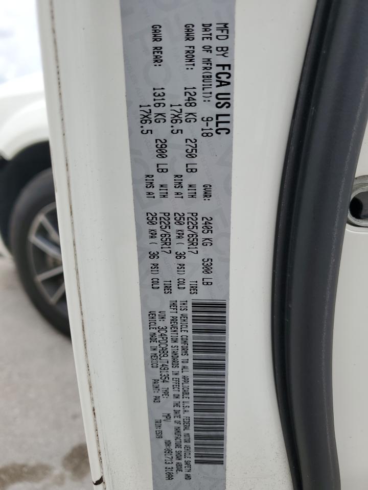 2018 Dodge Journey Se VIN: 3C4PDCAB9JT491354 Lot: 70309975