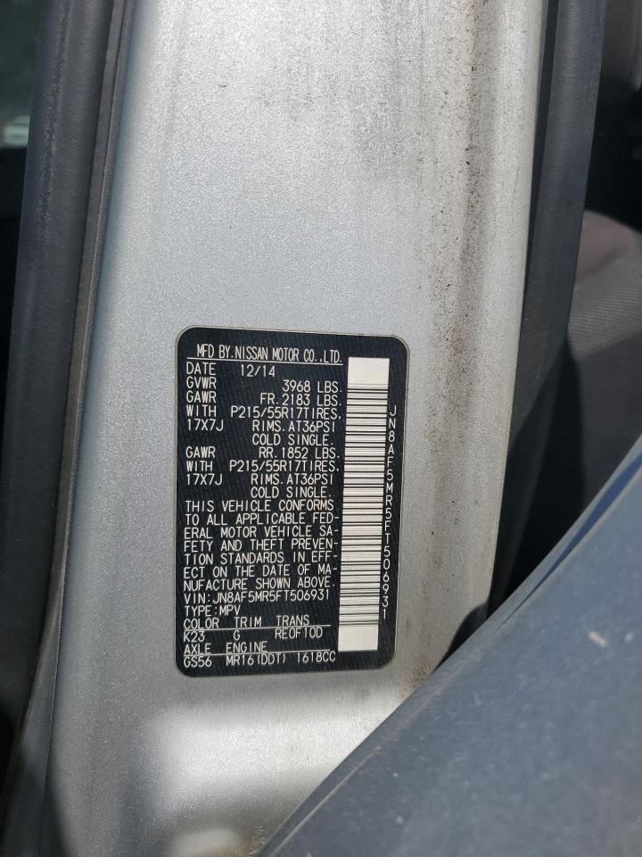 2015 Nissan Juke S VIN: JN8AF5MR5FT506931 Lot: 68892355