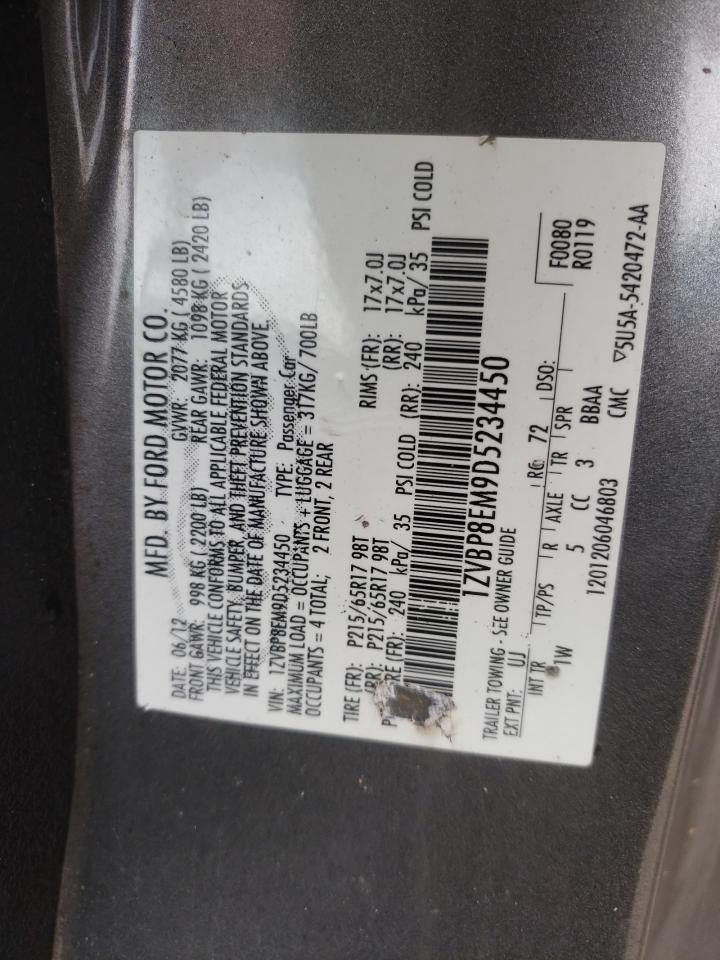 2013 Ford Mustang VIN: 1ZVBP8EM9D5234450 Lot: 67990195