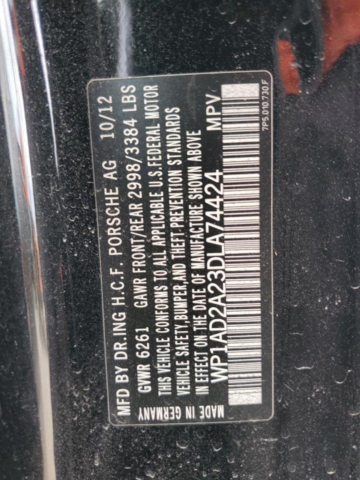 2013 Porsche Cayenne Gts VIN: WP1AD2A23DLA74424 Lot: 68009385