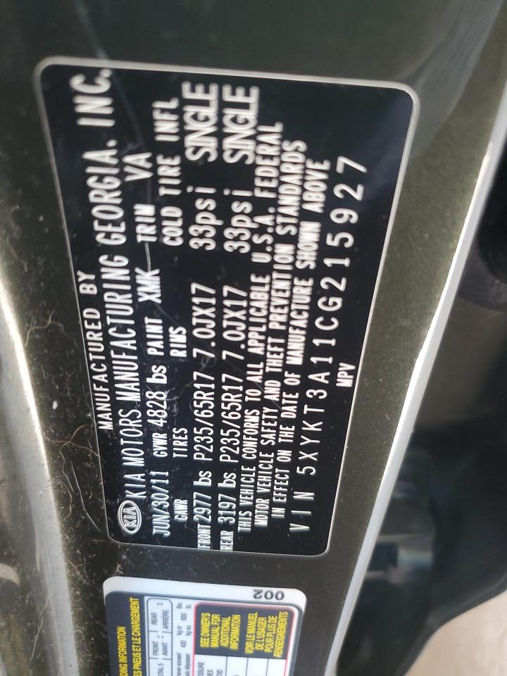 2012 Kia Sorento Base VIN: 5XYKT3A11CG215927 Lot: 67665915