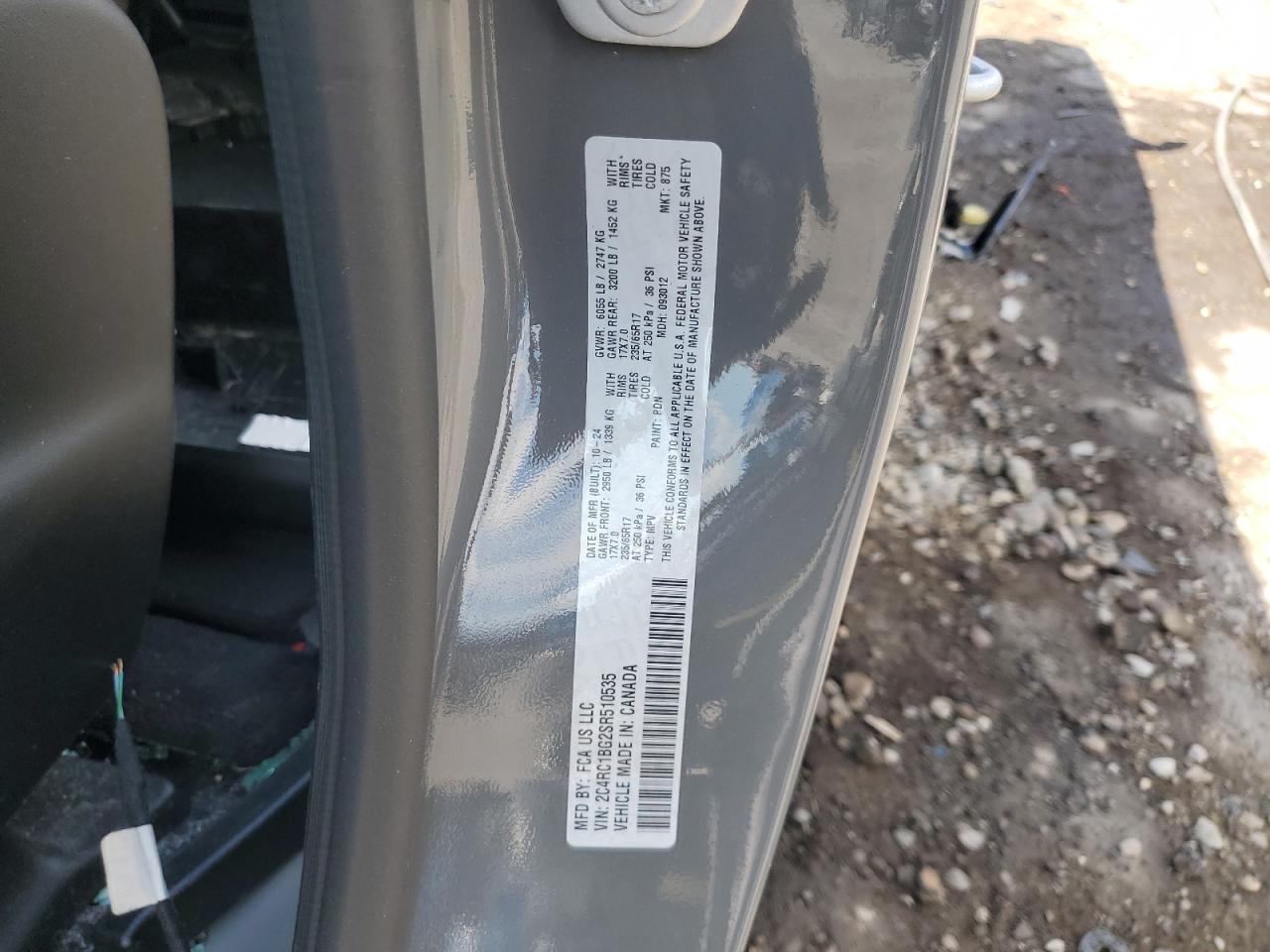 2025 Chrysler Pacifica Select VIN: 2C4RC1BG2SR510535 Lot: 69424325