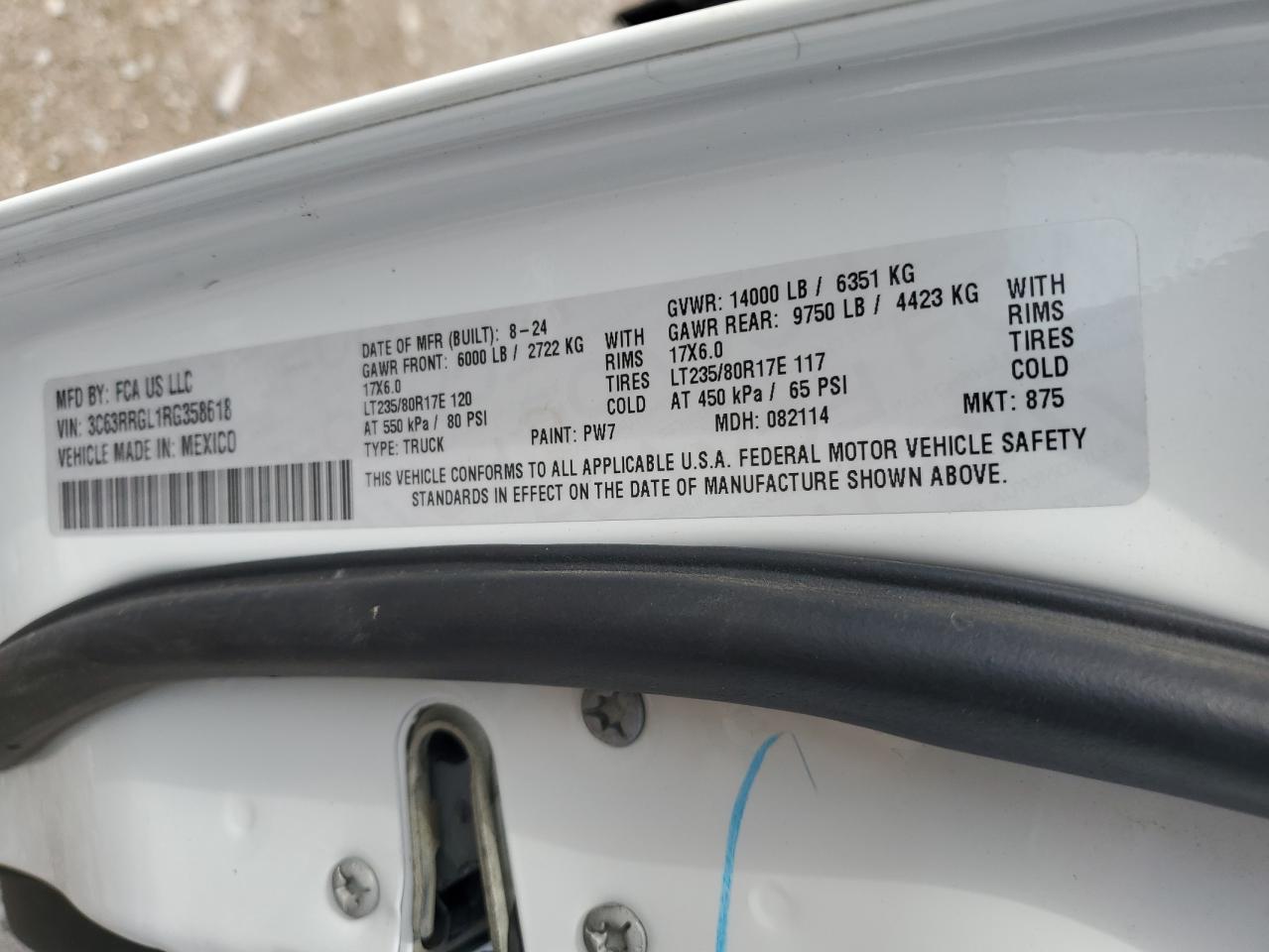 2024 Ram 3500 Tradesman VIN: 3C63RRGL1RG358618 Lot: 68257985