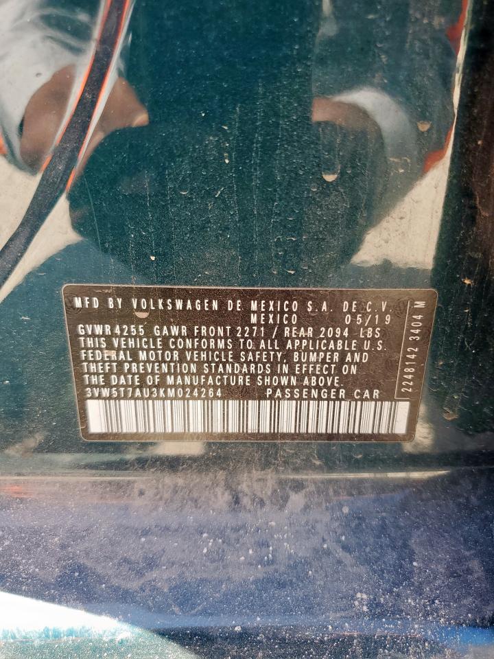 2019 Volkswagen Gti S VIN: 3VW5T7AU3KM024264 Lot: 70272995