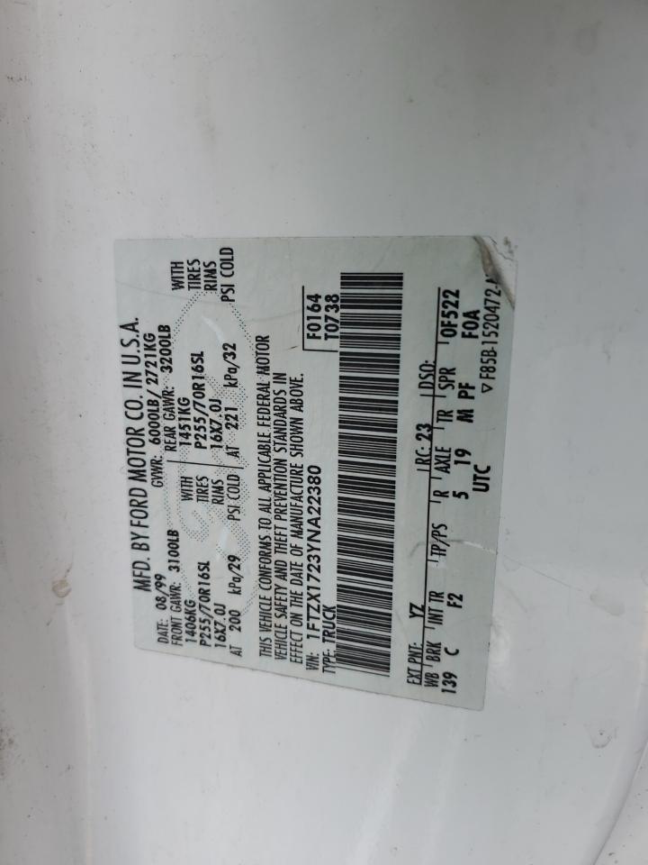 1FTZX1723YNA22380 2000 Ford F150