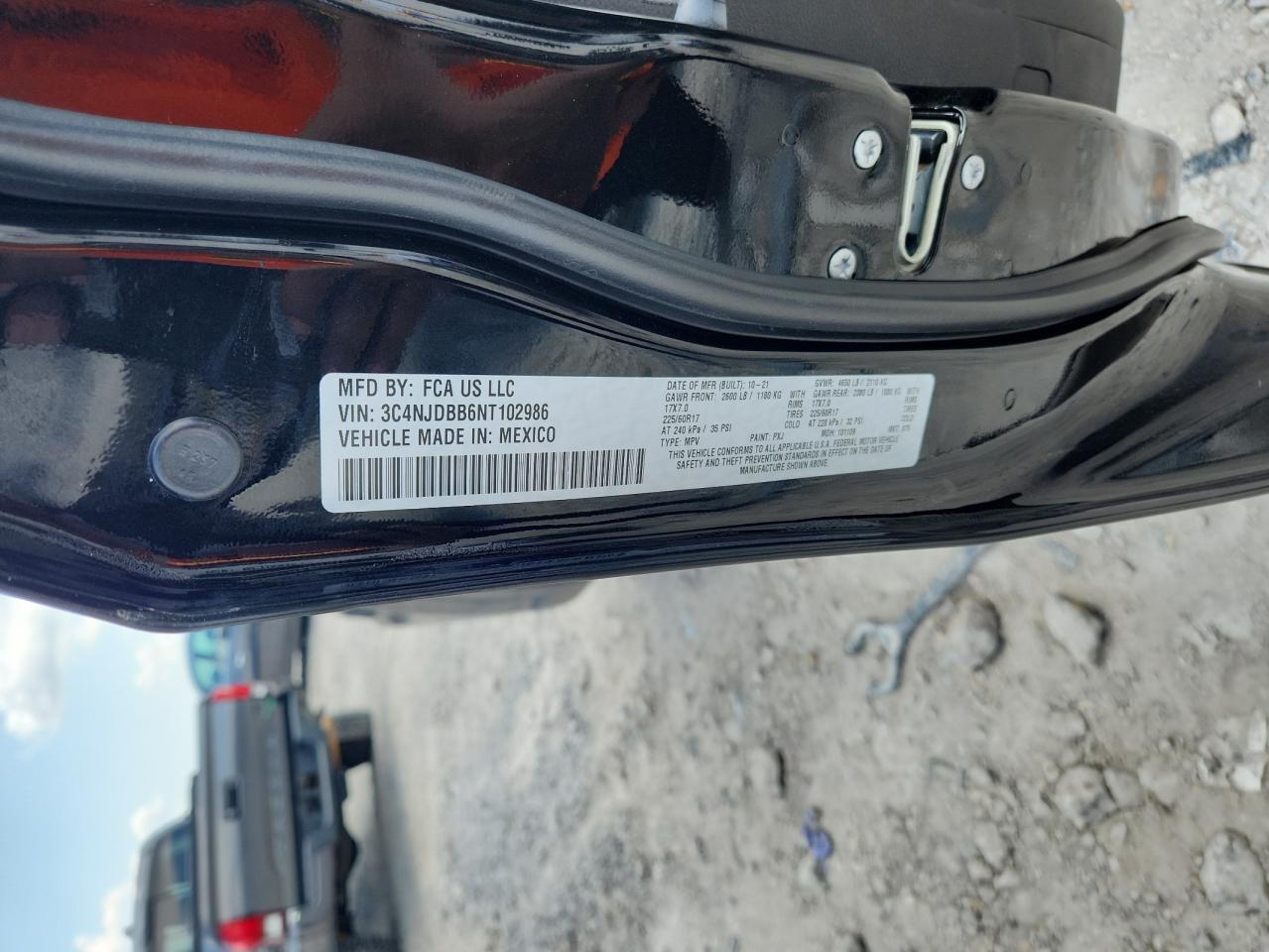 2022 Jeep Compass Latitude VIN: 3C4NJDBB6NT102986 Lot: 69628365