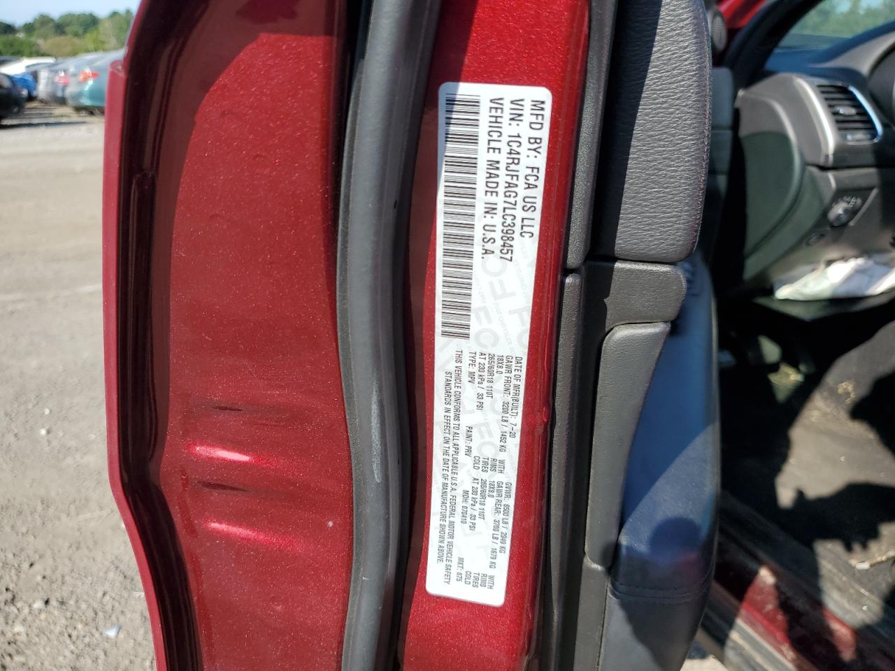 2020 Jeep Grand Cherokee Laredo VIN: 1C4RJFAG7LC398457 Lot: 70829065